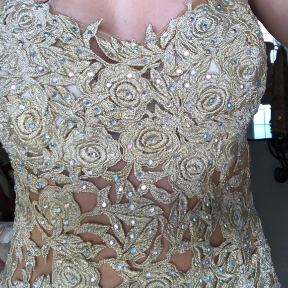 Jovani Gold and Embellished Prom or Evening Gown - Picture 8 of 8